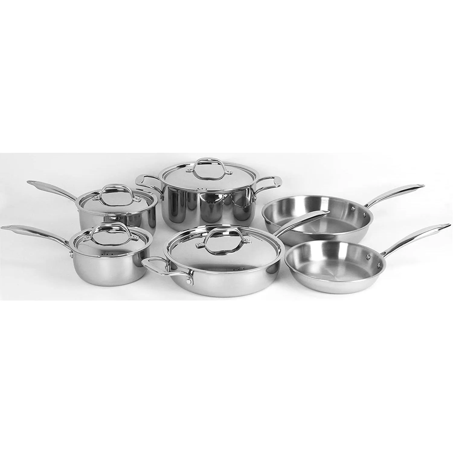 10 PIECE COOKWARE STAINLESS STEEL