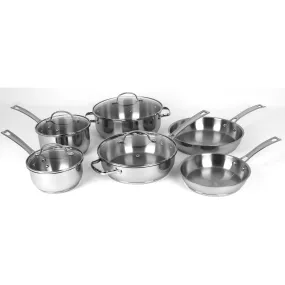 10 PIECE COOKWARE STAINLESS STEEL