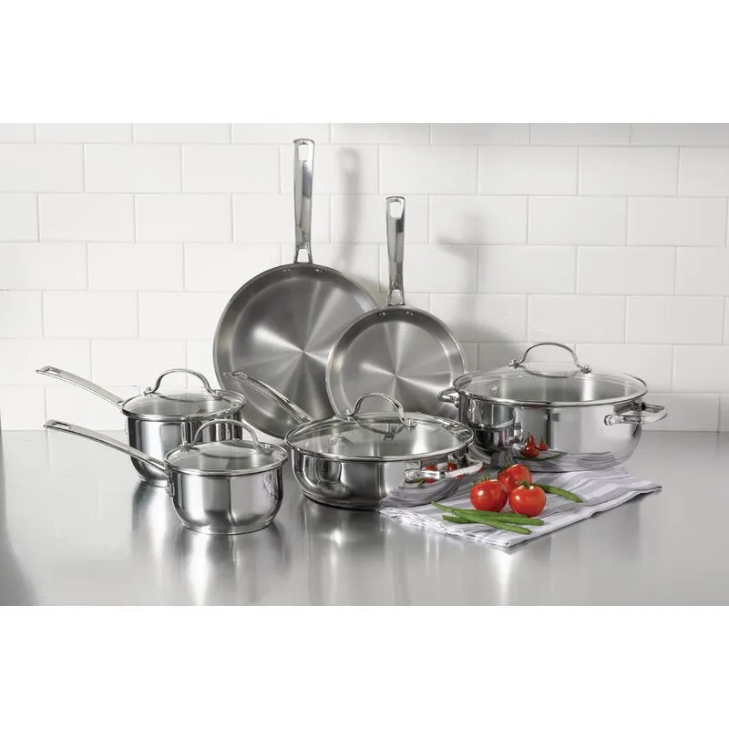 10 PIECE COOKWARE STAINLESS STEEL