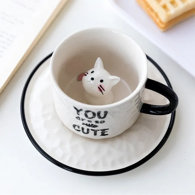 3D Cute Pet Ceramic Mug