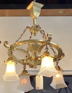 4-Light Brushed Brass Chandelier (LT-254)