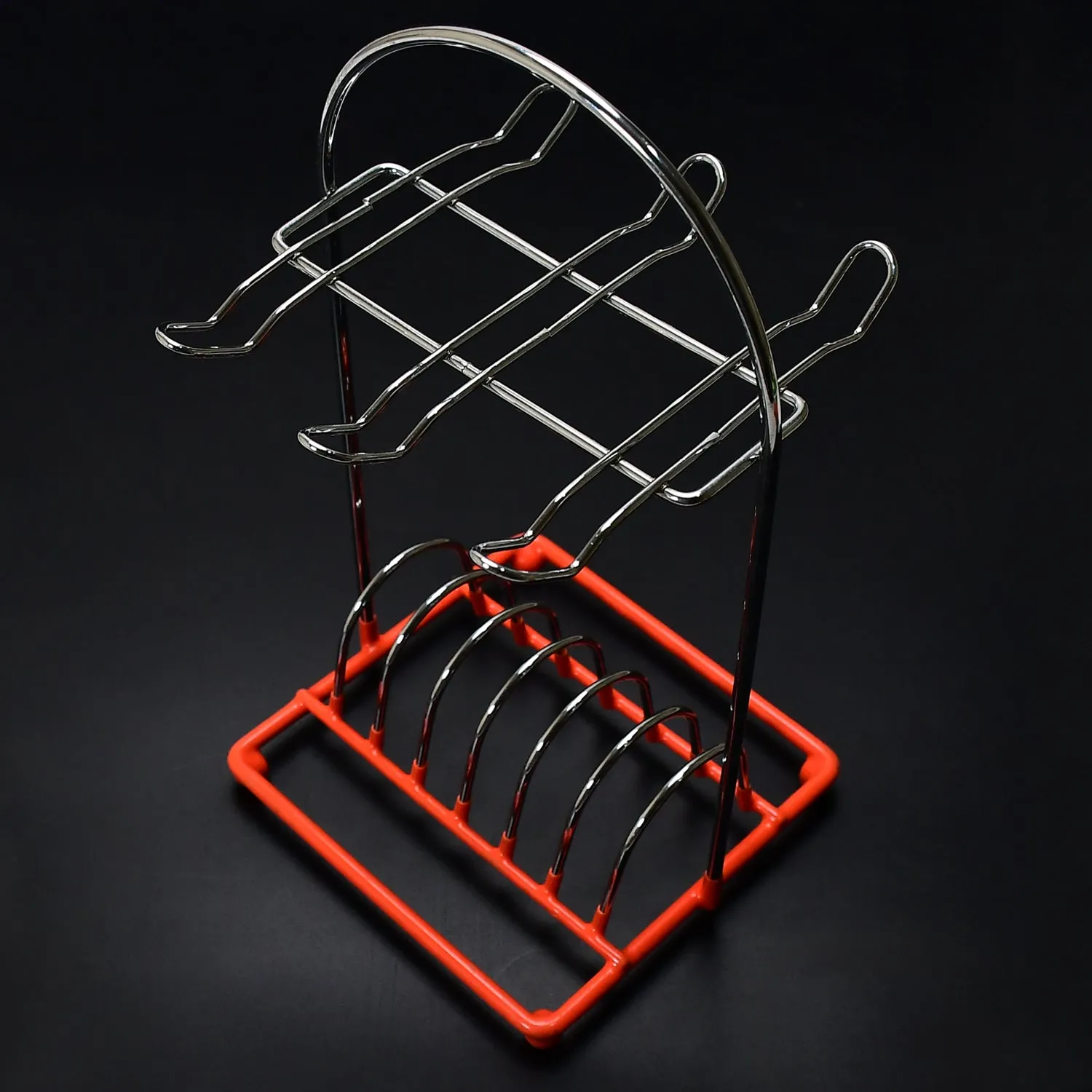 5191 2in1 Cup & Dish Stand Steel 26cm For Kitchen & Home Use