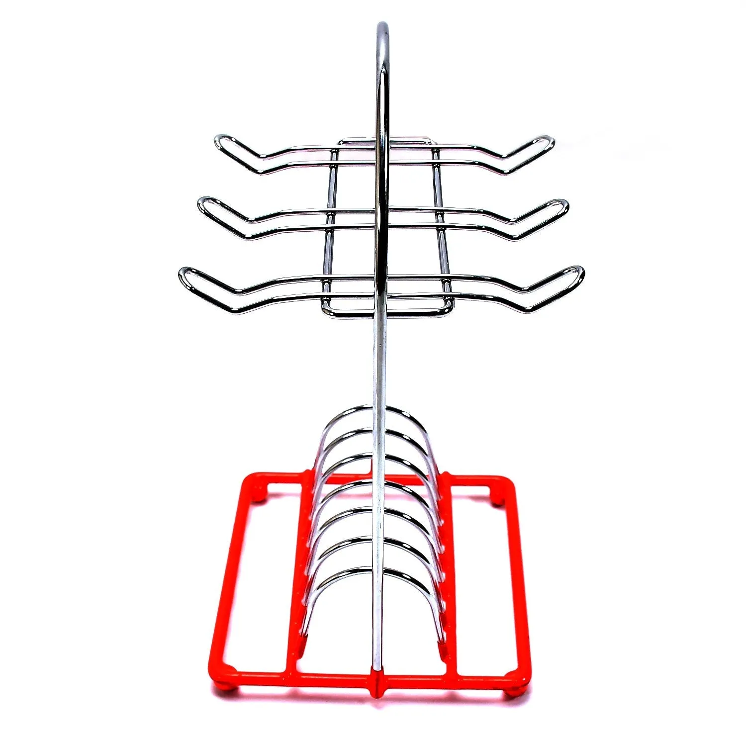 5191 2in1 Cup & Dish Stand Steel 26cm For Kitchen & Home Use