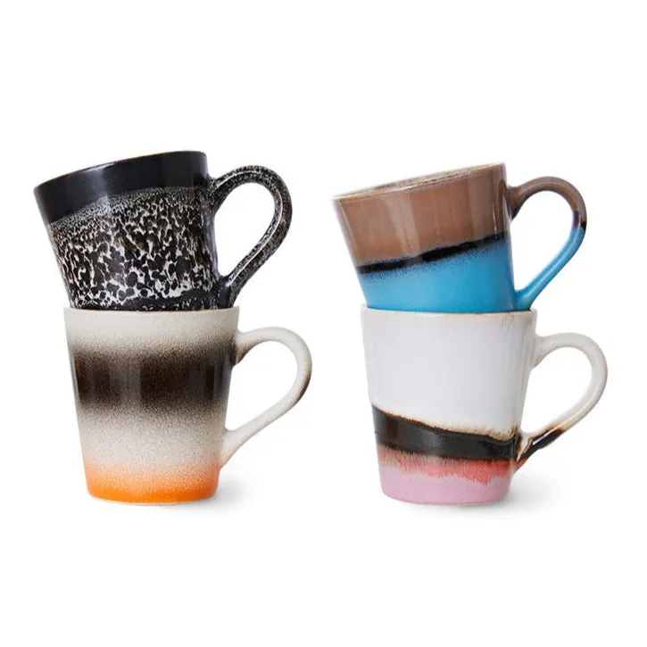 70s Ceramics Espresso Mugs Funky (set of 4)