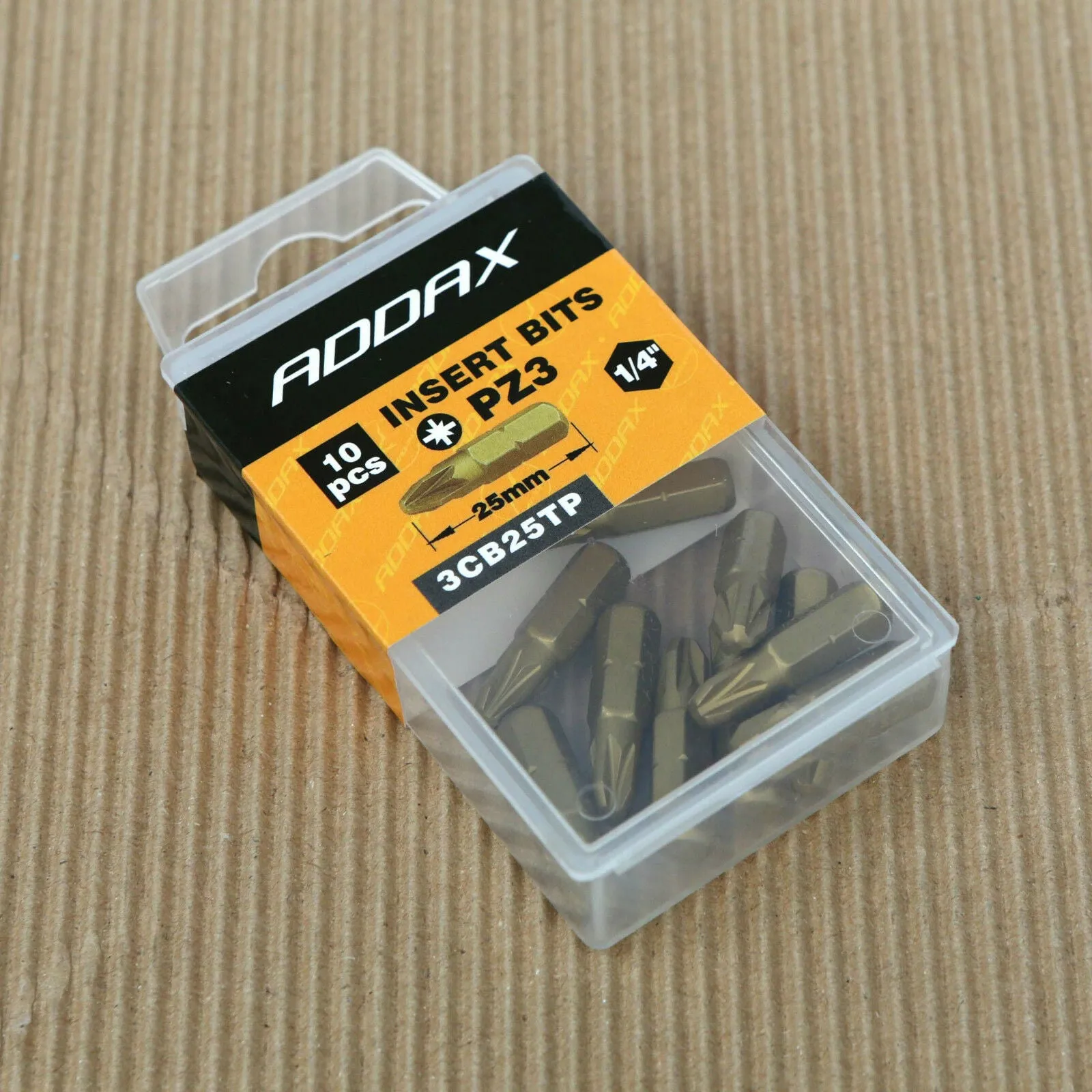 ADDAX Timco 25mm PZ3 3CB25TP Pozi Premium Screwdriver Bits 1/4" - Box of 10