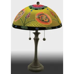 Arts and Crafts Reverse Hand Painted Glass Table or Floor Lamp by Jamie Barthel