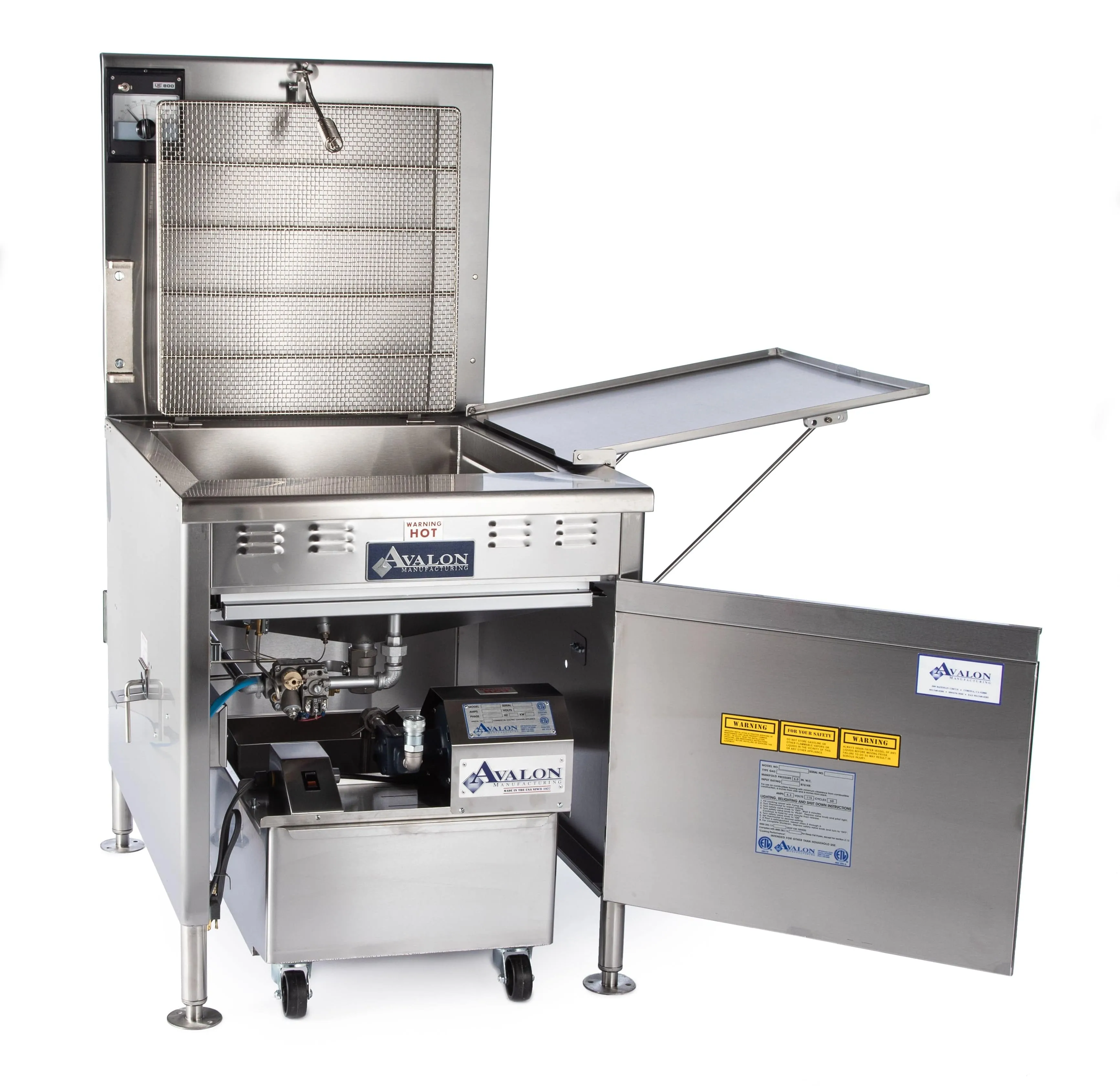 Avalon (ADF26-E) 18" X 26" Donut Fryer, Electric (1 phase), Left Side Drain Board with Submerge Screen