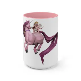 Baby Cupid and Horse Accent Mug