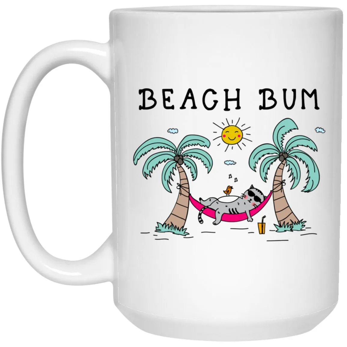 Beach Bum Cat Mug Funny Cat Coffee Cup