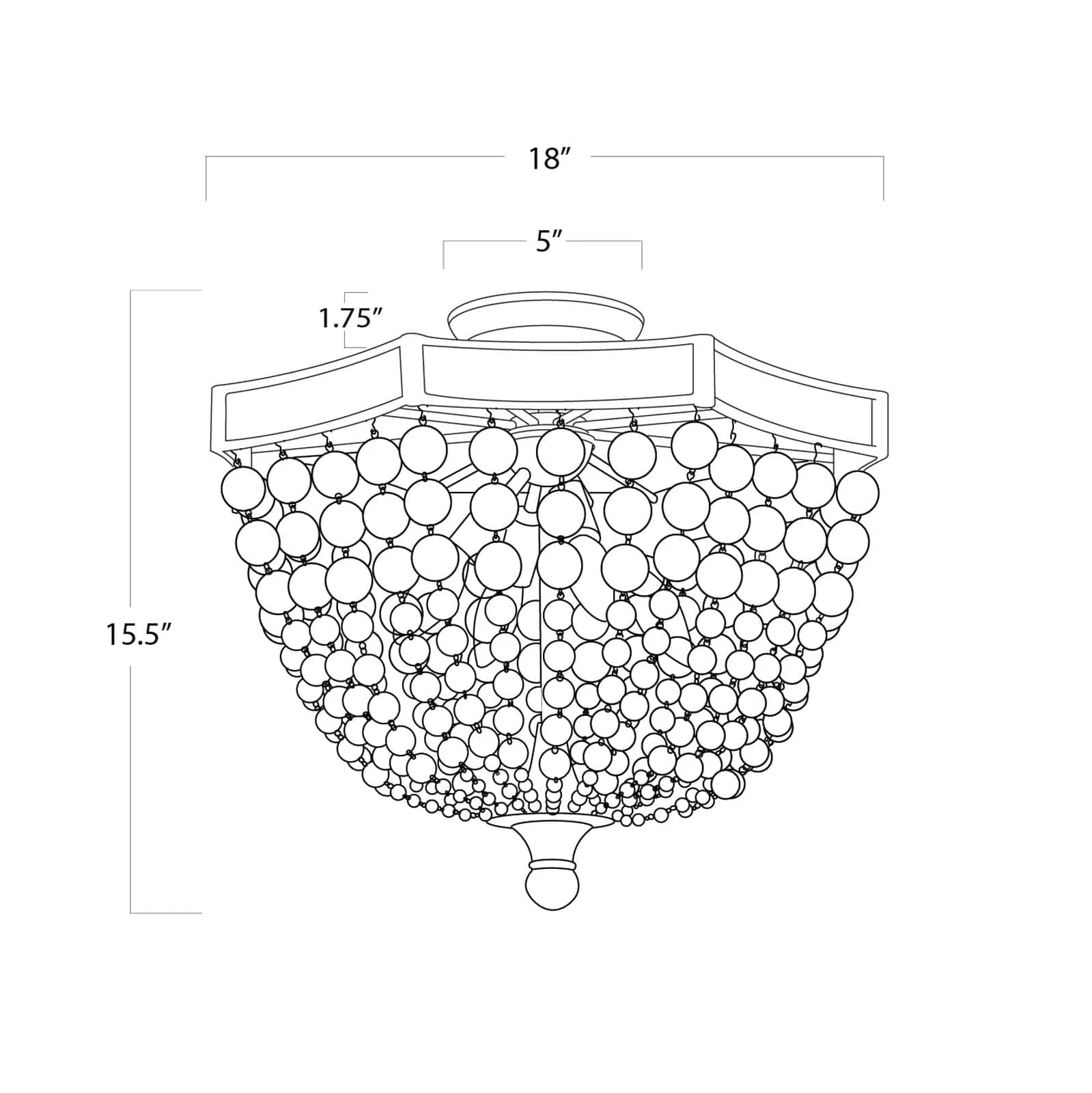 Beaded Semi Flush Mount