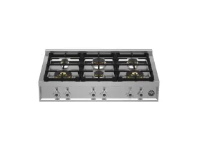 Bertazzoni PROF366RTBXT 36 Gas Rangetop 6 Brass Burners Stainless Steel