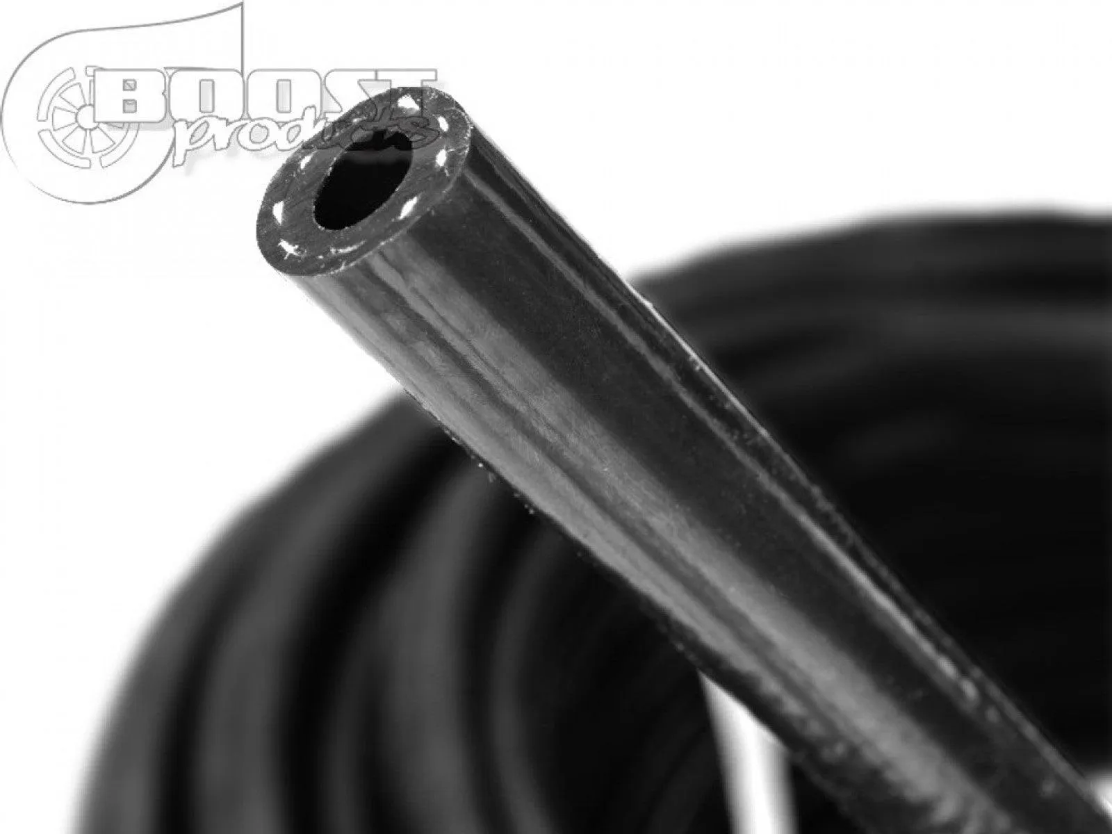 BOOST products Silicone Vacuum Hose Reinforced 6mm (1/4") ID, Black, 15m (50ft) Roll