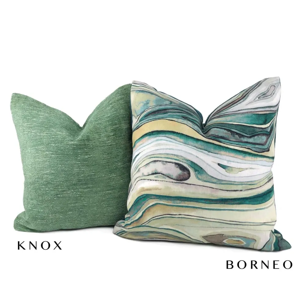 Borneo Green Marbled Abstract Pillow Cover (Fabric by the Yard available)