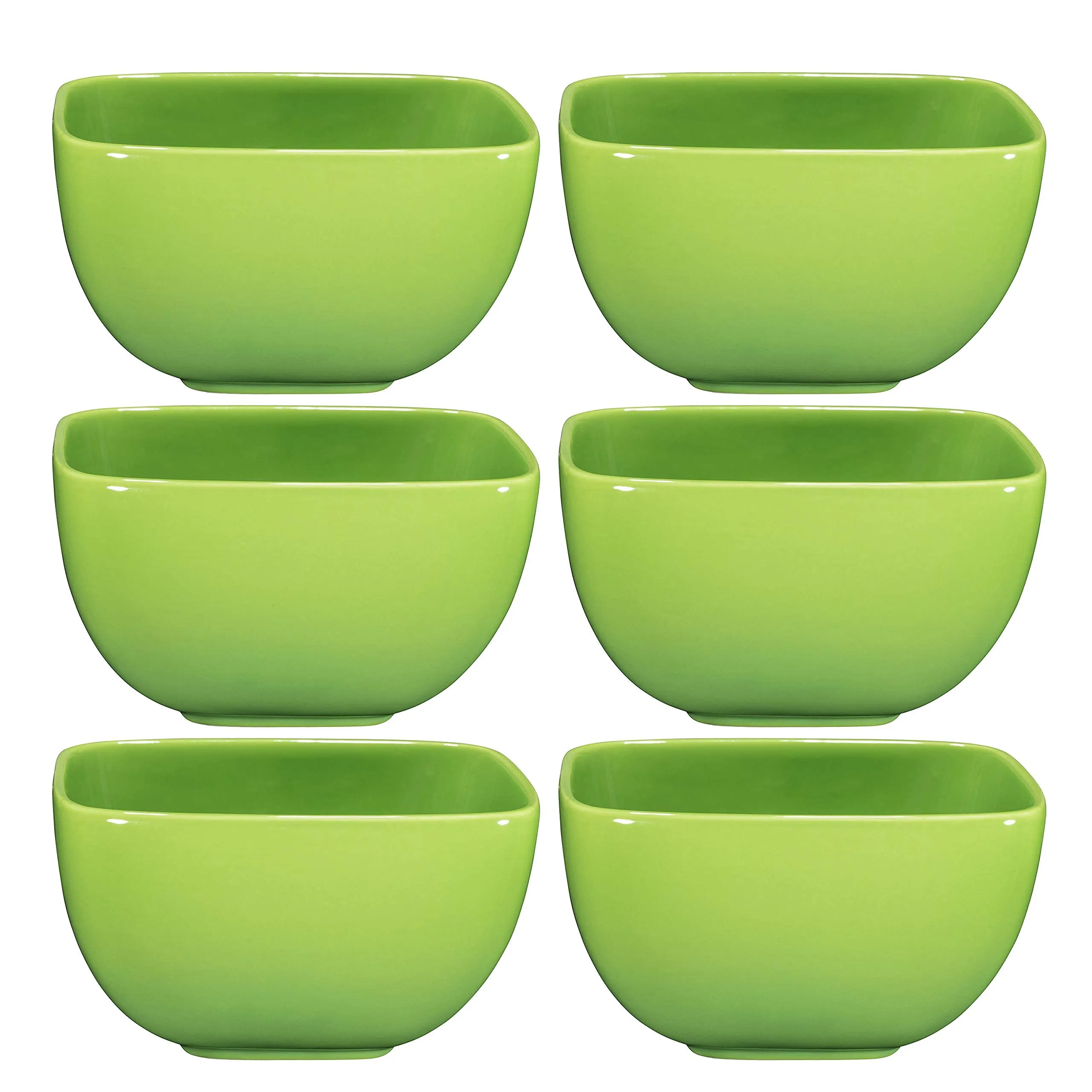 Bruntmor Large Ceramic 5.5" Square Bowls - 26 Oz Durable Non-toxic Ceramic Bowls set of 6