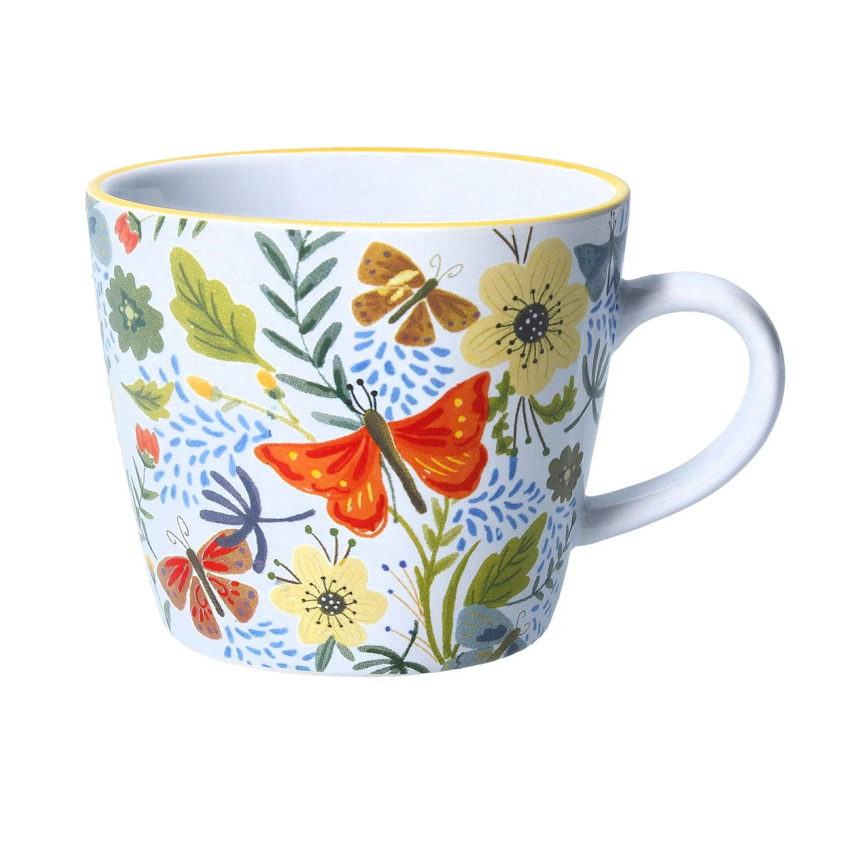 Butterflies White Ceramic Mug