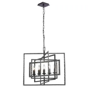 CAPRI 5 LIGHT CHANDELIER, RAW STEEL