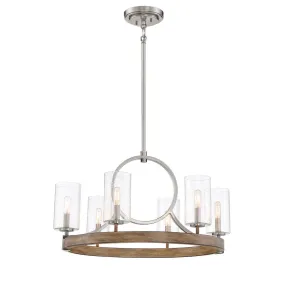 Country Estates 28 in. 6 Lights Chandelier Brushed Nickel finish