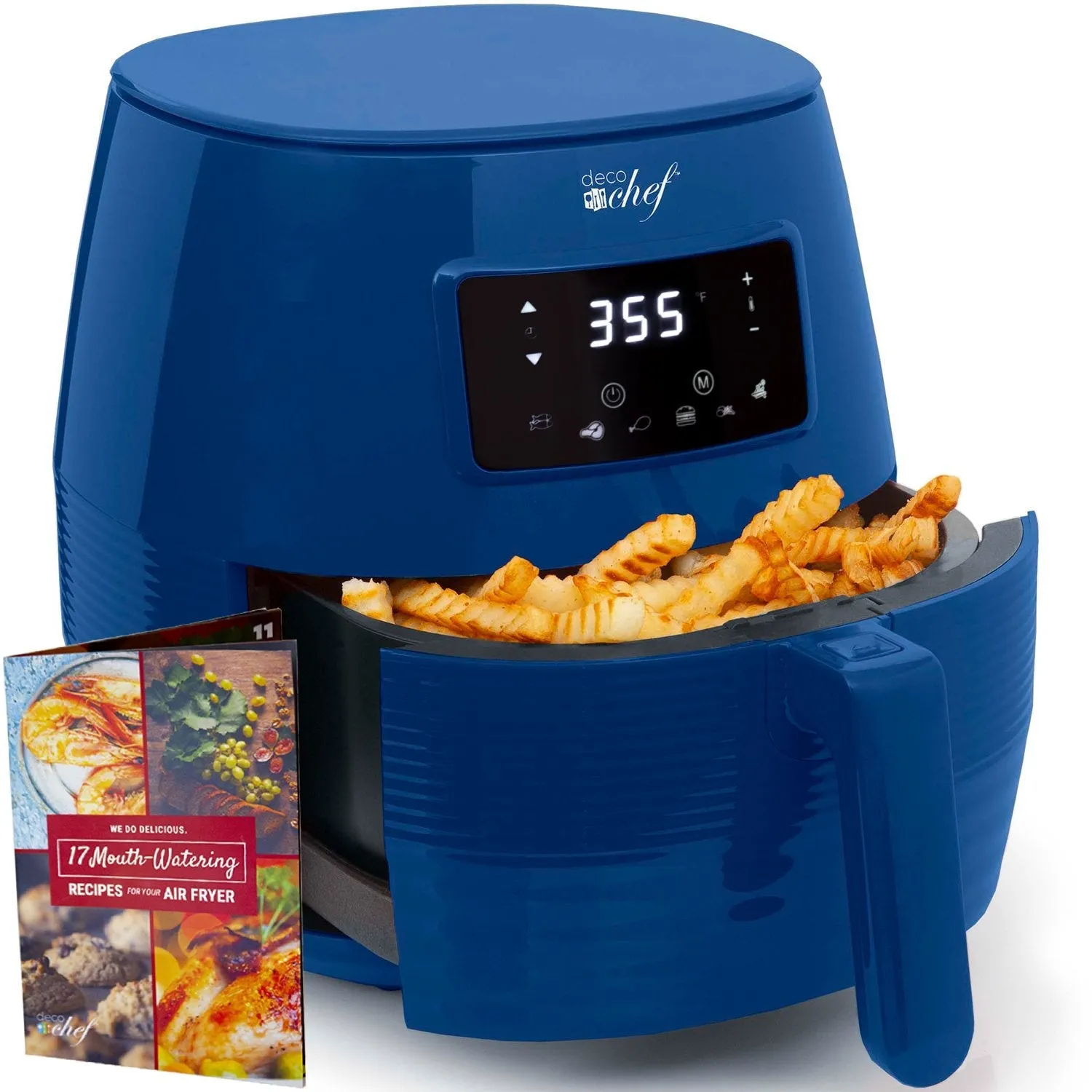 Deco Chef Digital 5.8QT Electric Air Fryer, Healthier/Faster Cooking - Blue (Refurbished)