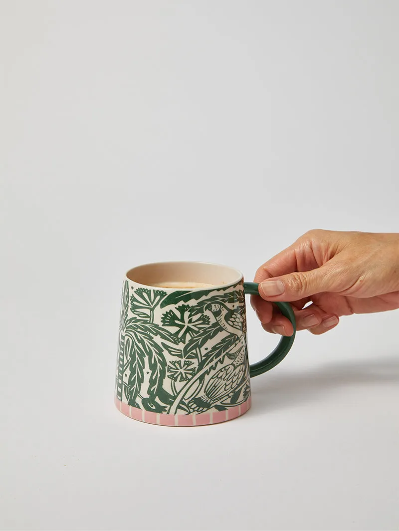 DEL SOL BIRD MUG GREEN