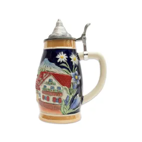 Engraved Beer Mug Alpine Village Beer Stein .75L with Lid