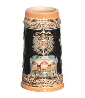 Engraved Beer Stein German Landmarks Ceramic