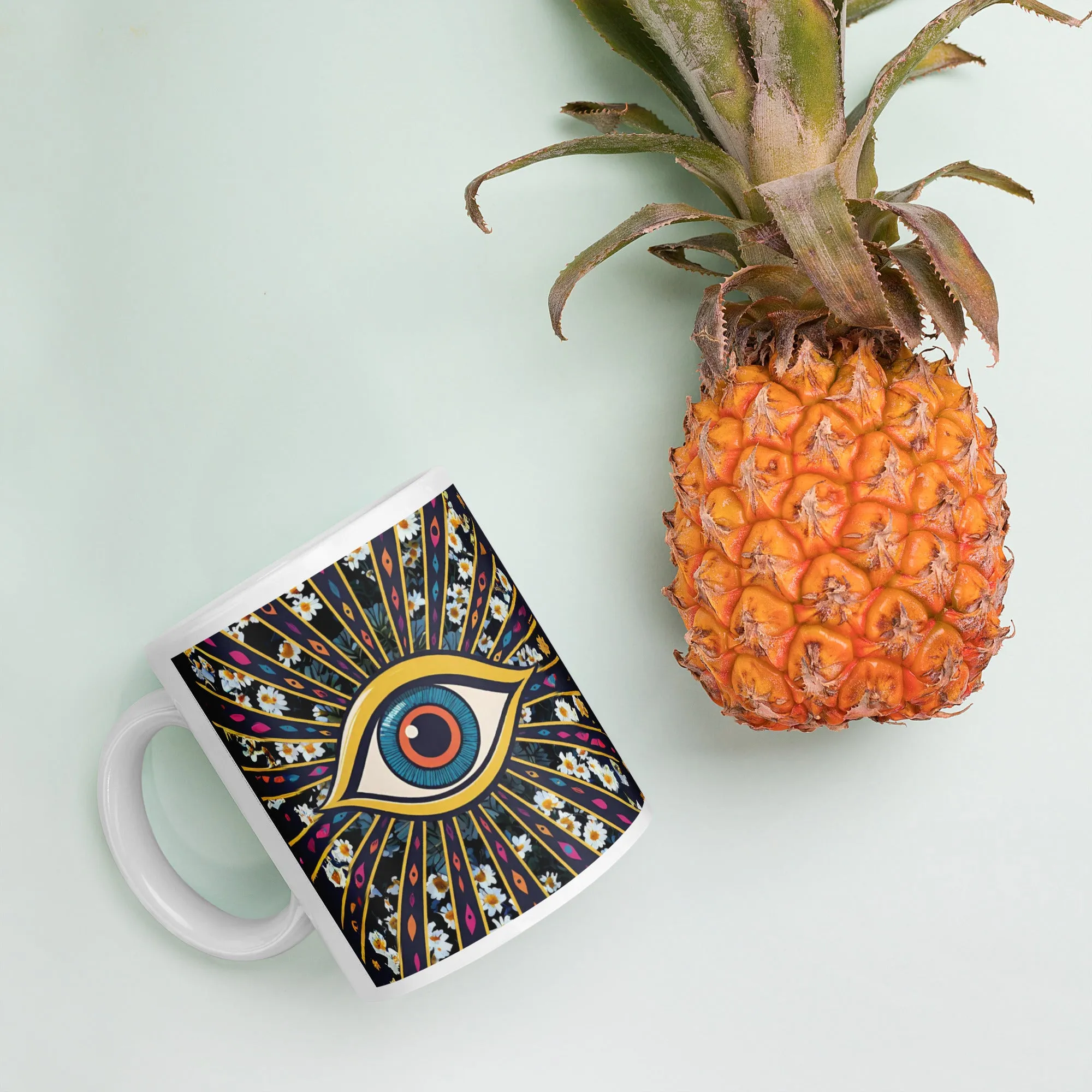 Eye Of Nature White glossy mug