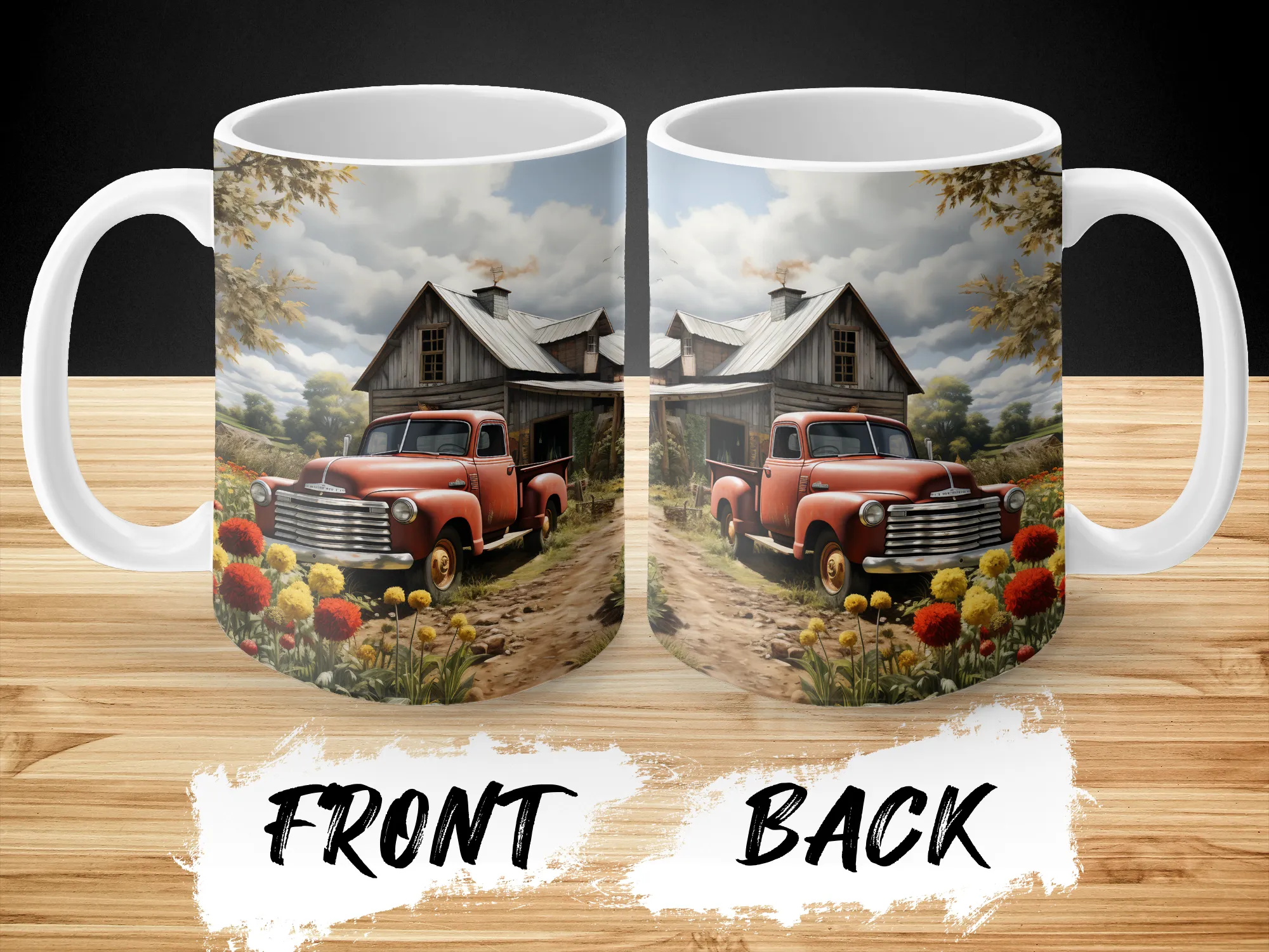 Farm House old truck design Coffee Mug, Farm House old truck mug, Farm House mug, Country Mug, Cowgirl Coffee Mug