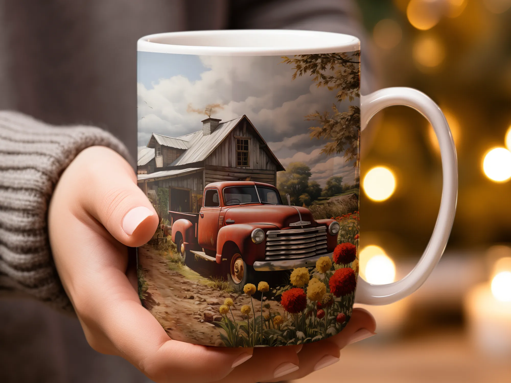 Farm House old truck design Coffee Mug, Farm House old truck mug, Farm House mug, Country Mug, Cowgirl Coffee Mug