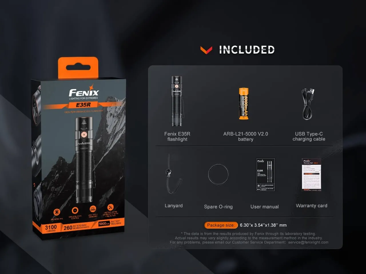 Fenix E35R High-Performance Rechargeable LED Flashlight