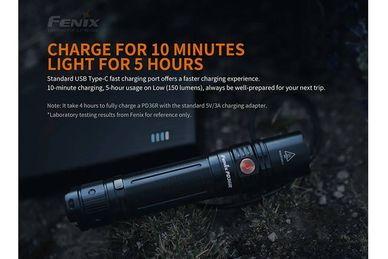 Fenix PD36R USB Type-C Rechargeable Flashlight 1600 Lumens