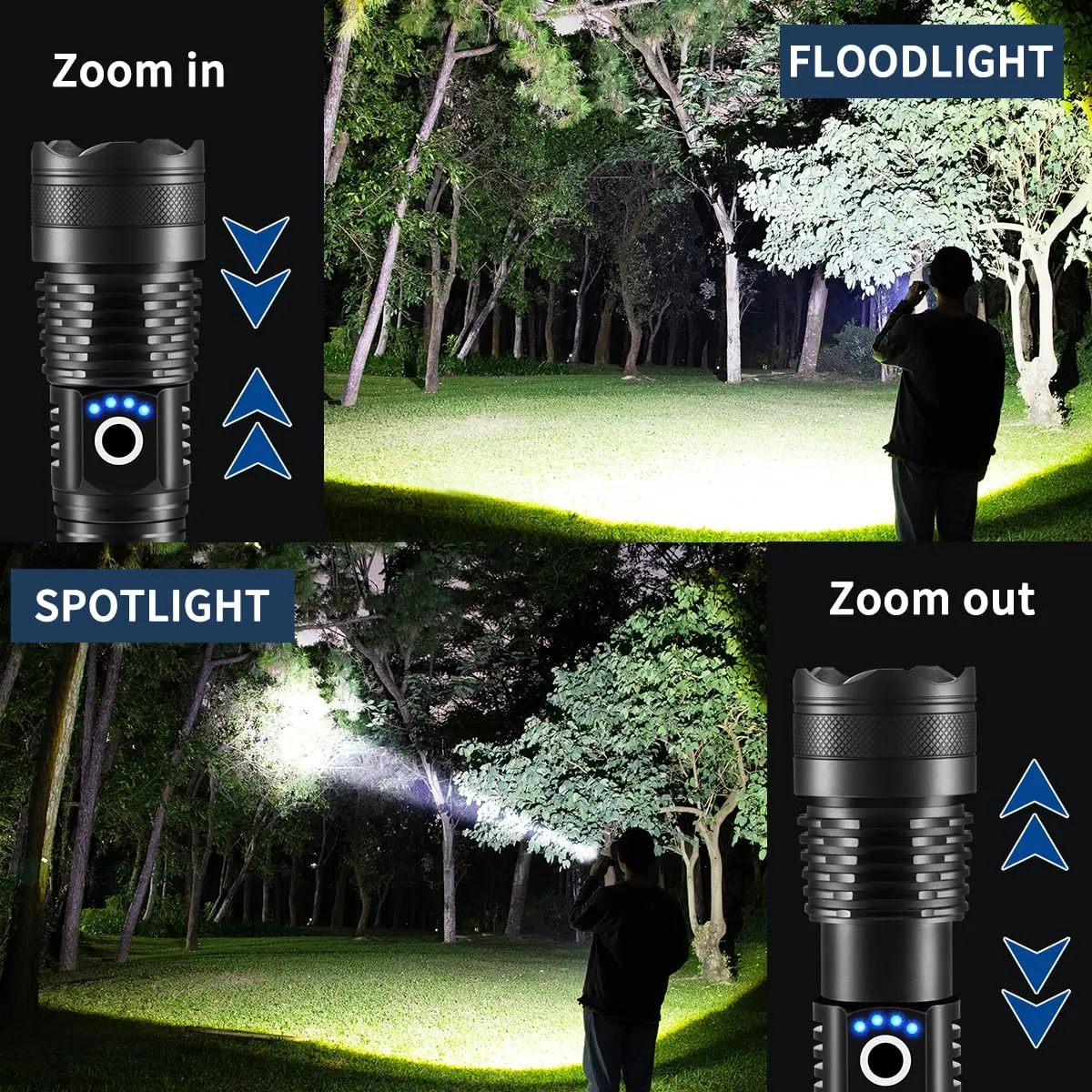 Flashlights High Lumens Rechargeable, 2Pack Rechargeable Flashlights, 900000lm Super Bright Flashlight, 5Mode Tactical Flashlights High Lumens, LED Flashlight High Powered, Waterproof Flash Light LED