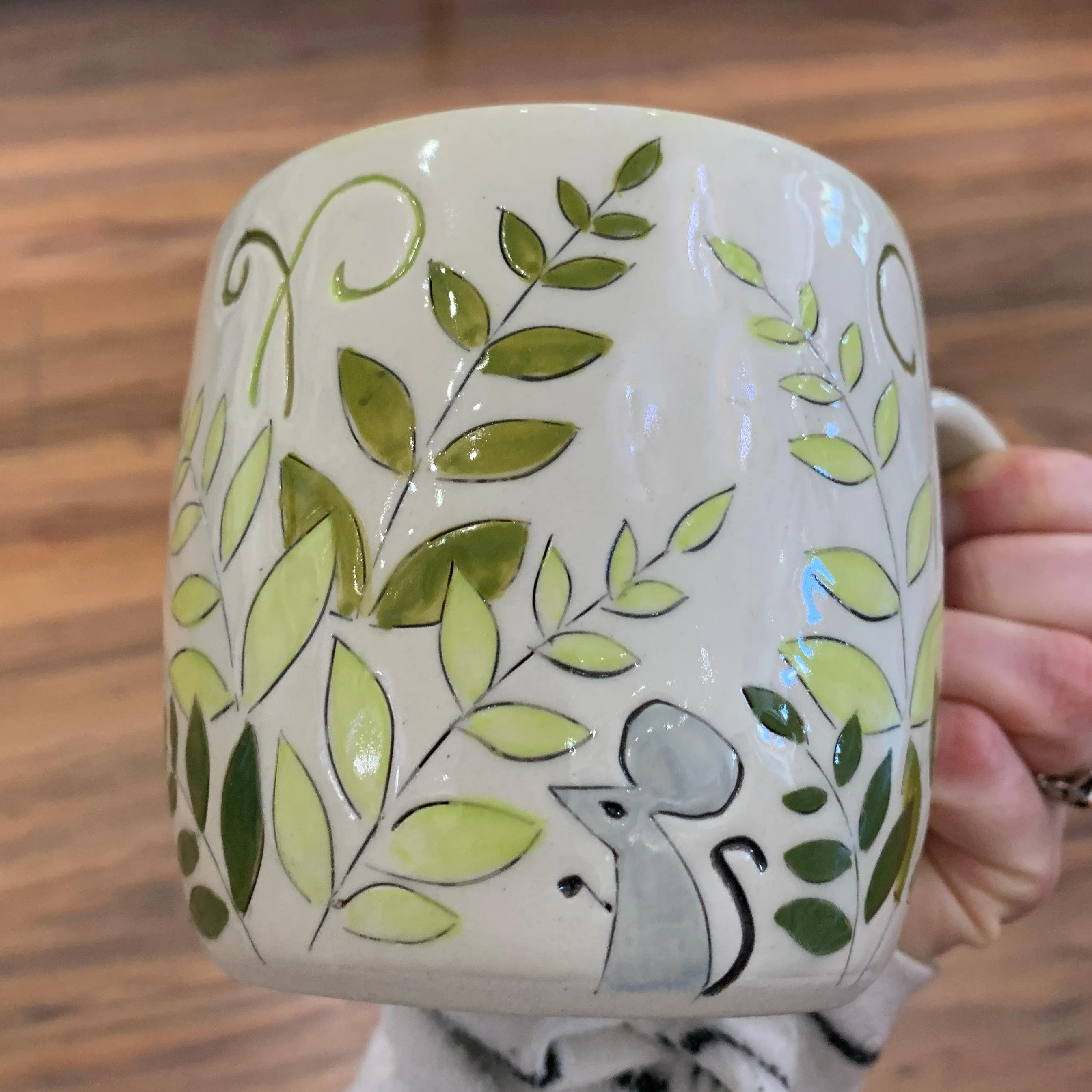 Foxes and Ferns Handmade Mug