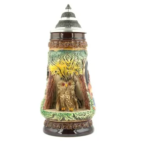 German Beer Stein - Wildlife Owl .5L