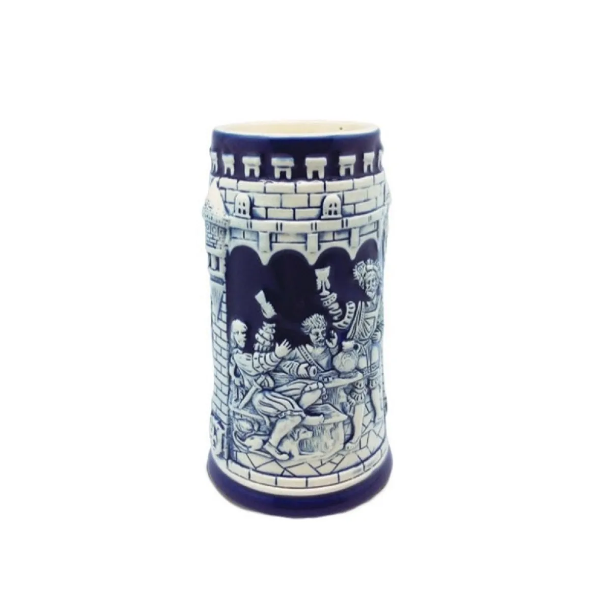 German Castle Cobalt Blue Beer Stein without Lid