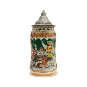 German Castle Engraved Beer Stein with Lid