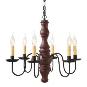 Gettysburg Wood Chandelier in Americana Red