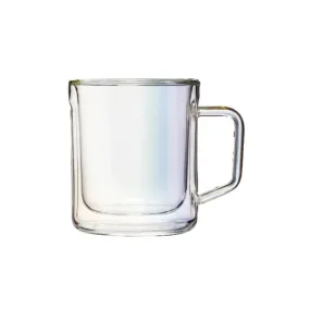 Glass Coffee Mug Set (2) Clear 12oz