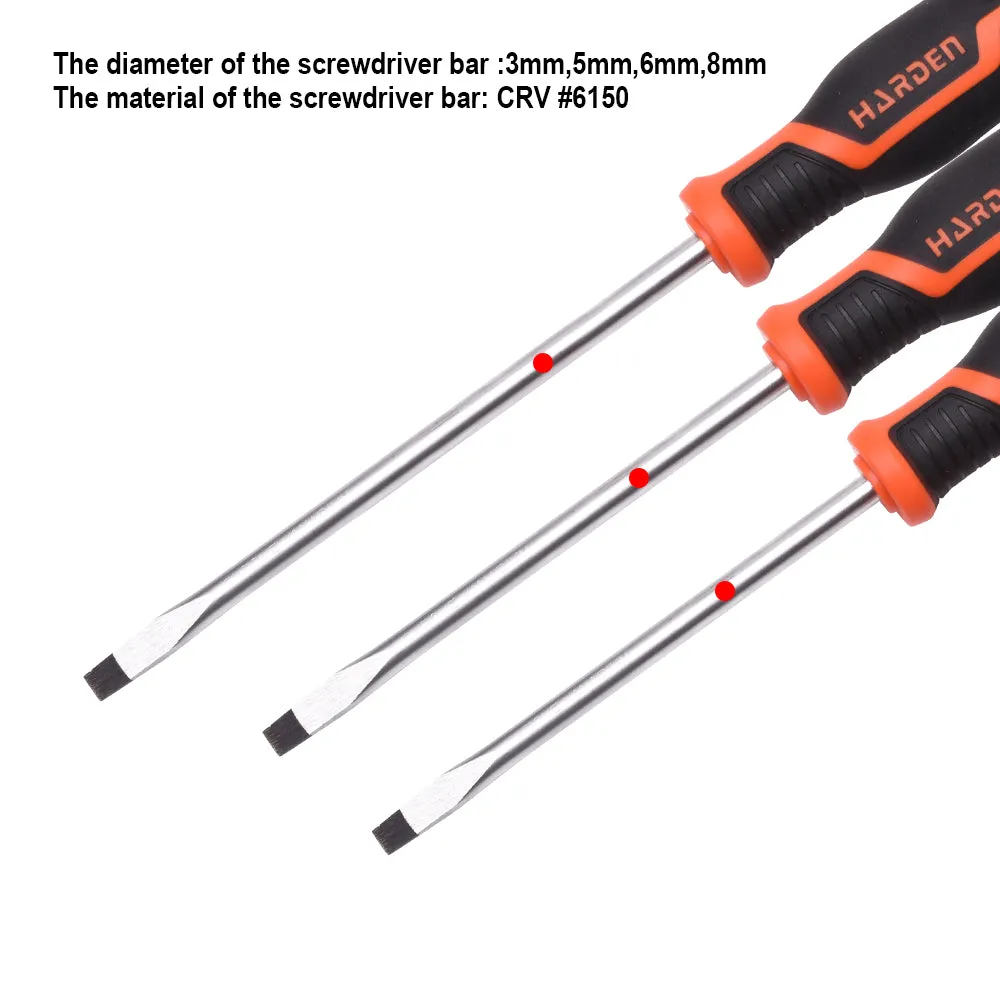 Harden Flat Screwdriver with Soft Handle 5 x 100mm