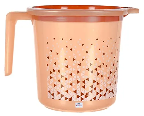 Heart Home Tinted Print Plastic Bathroom Mug 1.5 Litre- Pack of 2 (Beige & Brown & Black)-46HH0243