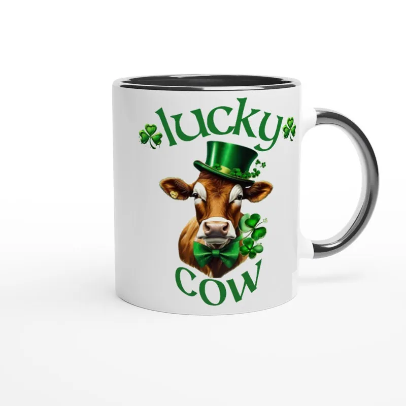 highland cow St.Patrick’s Day mug , lucky cow irish mug,highland cow mug ,st  pattys cow mug,