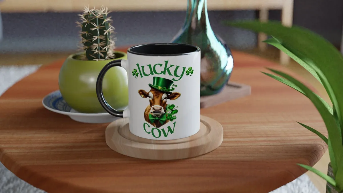 highland cow St.Patrick’s Day mug , lucky cow irish mug,highland cow mug ,st  pattys cow mug,