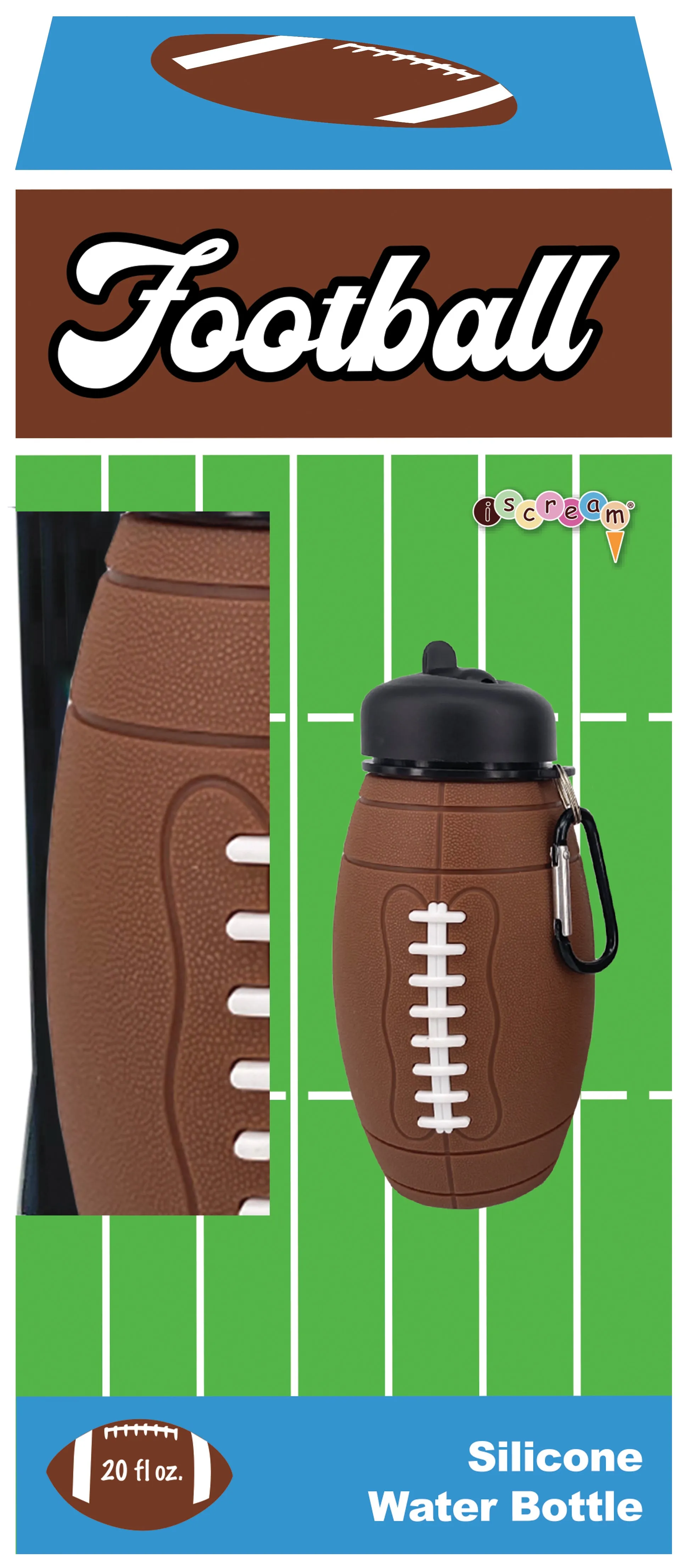 Iscream Football Silicone Water Bottle