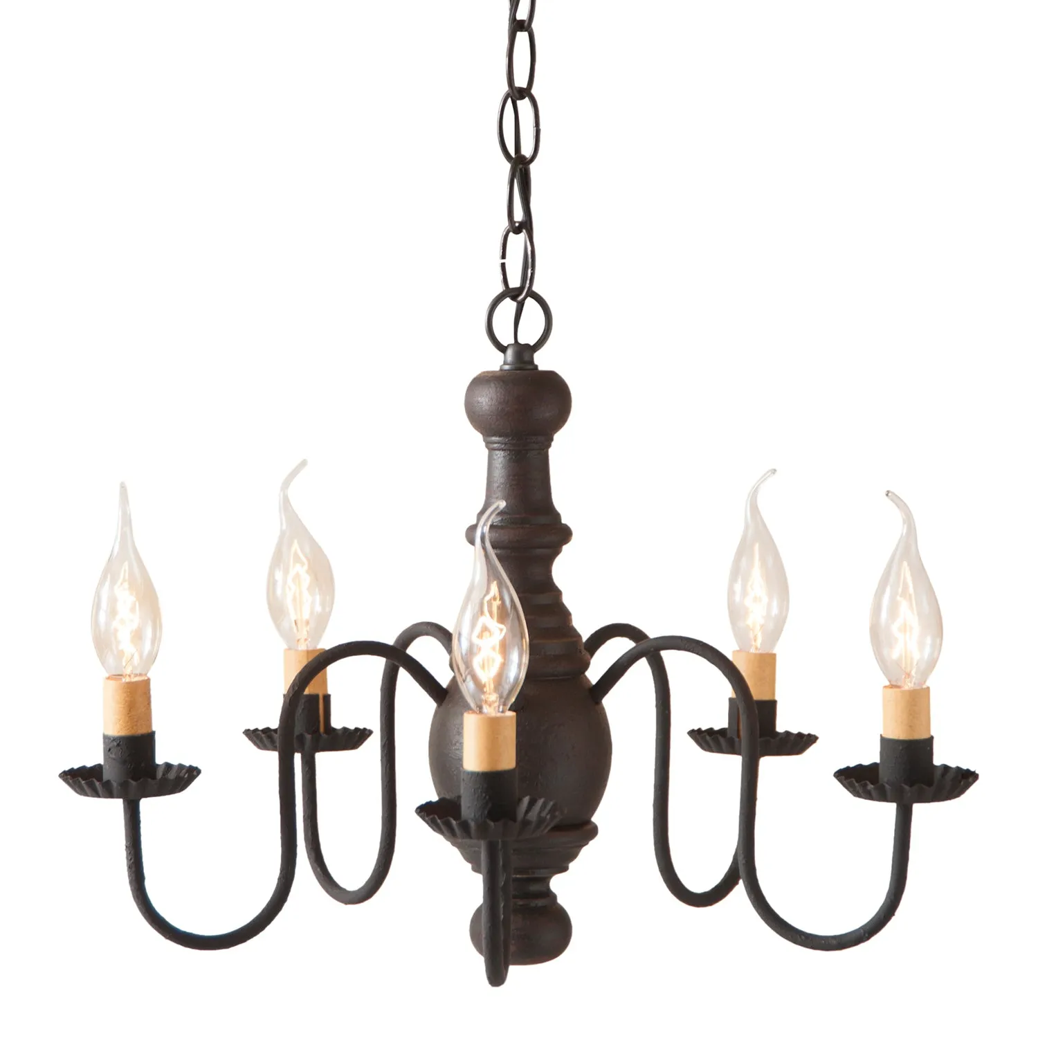 Lancaster Wood Chandelier in Americana Black