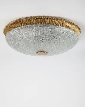 Limburg Gilded Flush Mount with Textured Glass