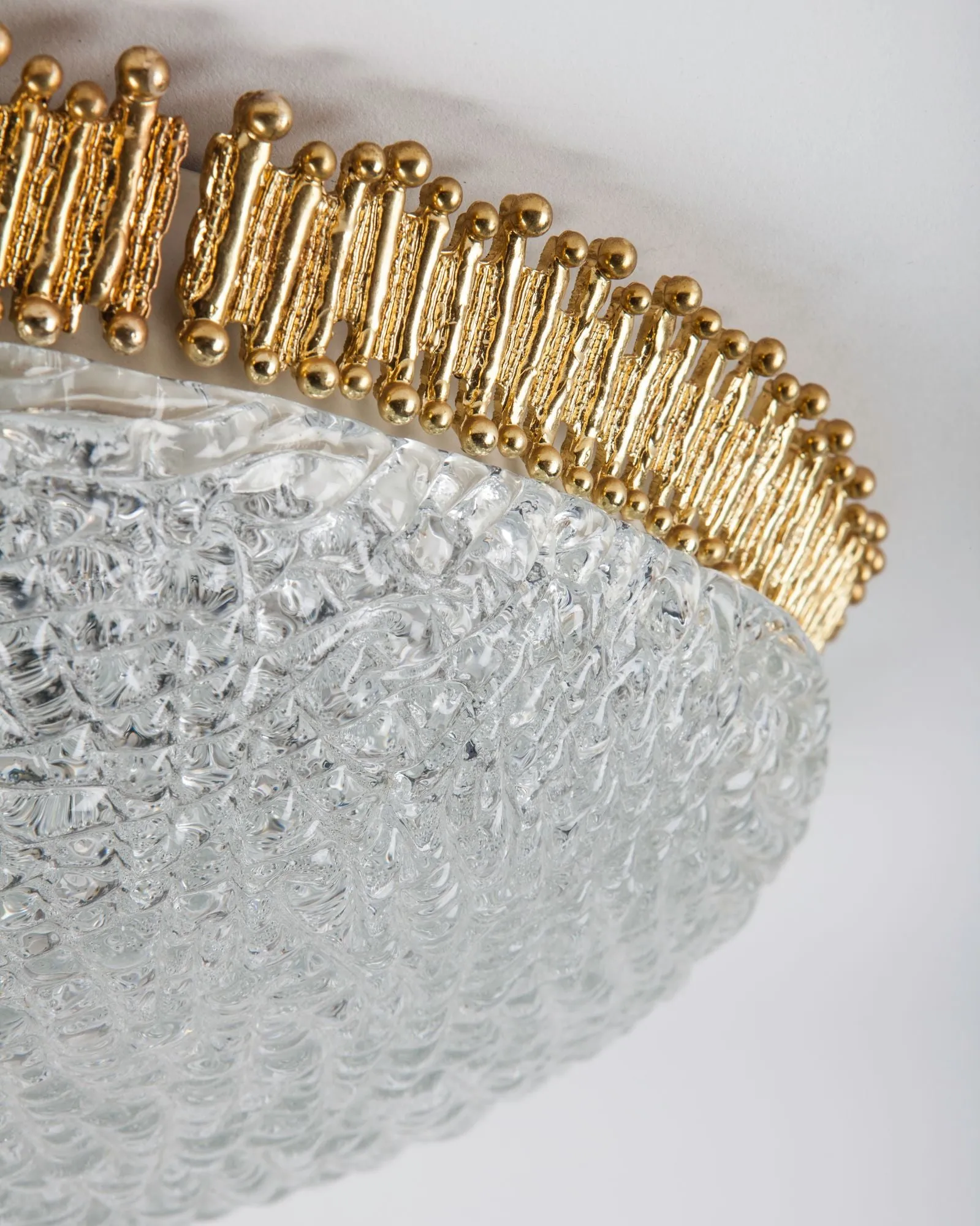 Limburg Gilded Flush Mount with Textured Glass