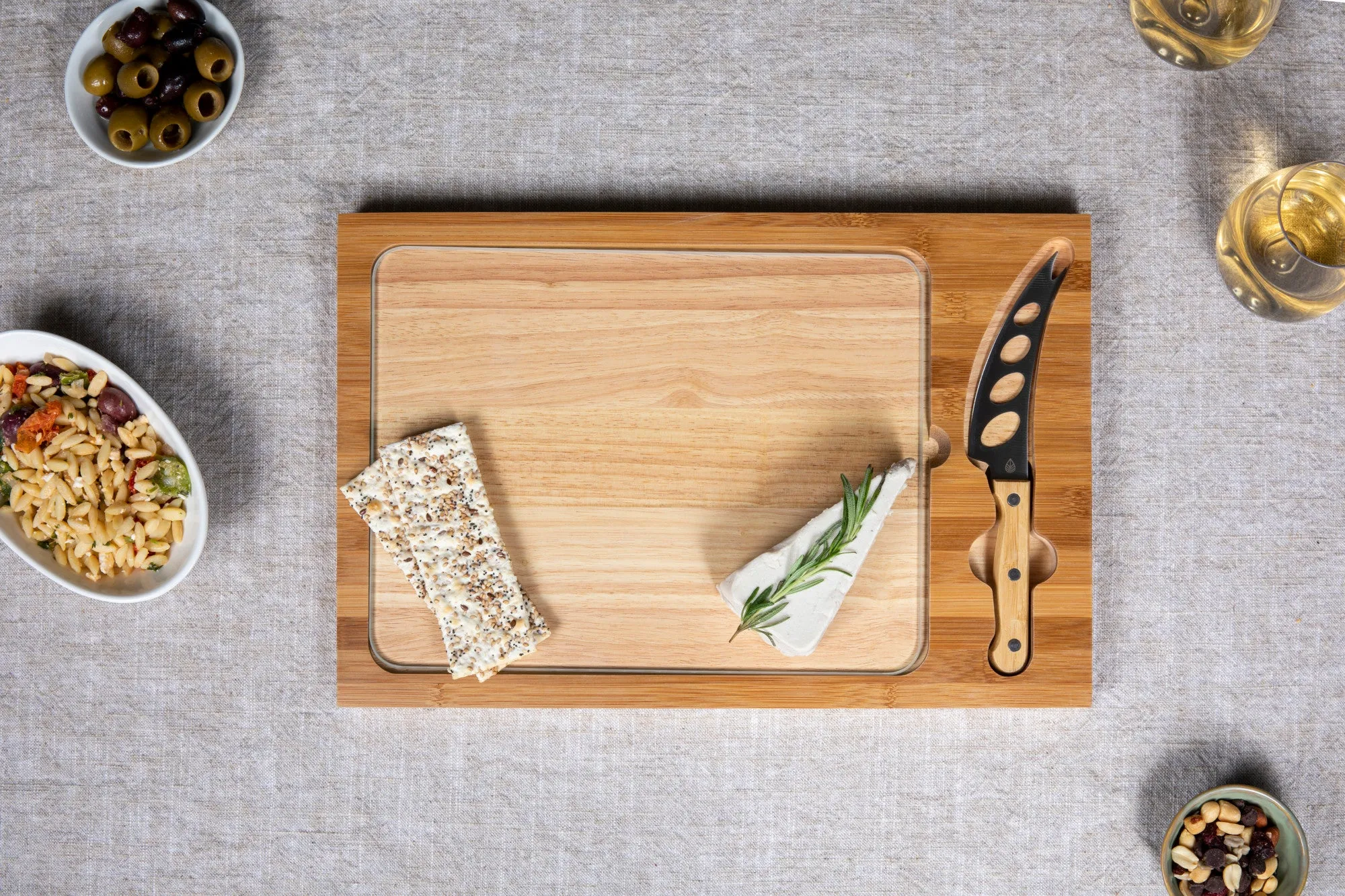 Los Angeles Rams Football Field - Icon Glass Top Cutting Board & Knife Set