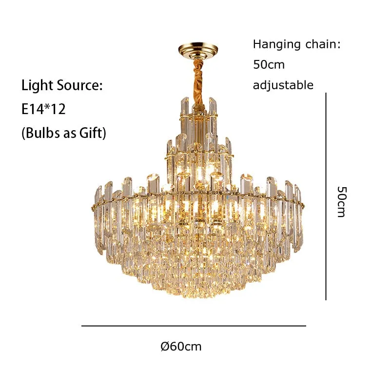 Luxury white Crystal Chandeliers for Living room, Dining room and villa Lighting