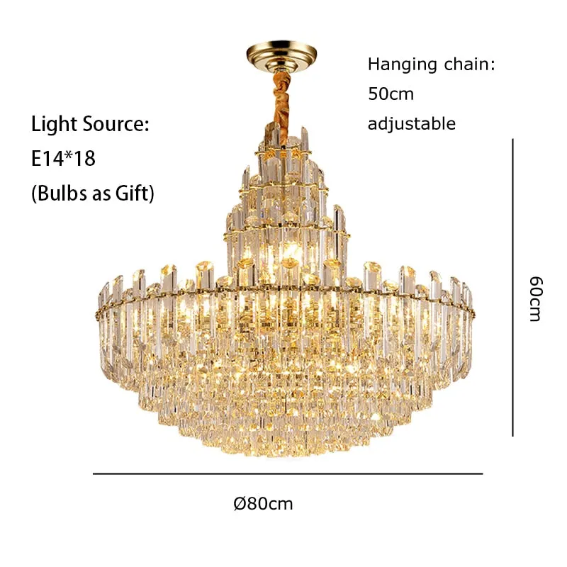 Luxury white Crystal Chandeliers for Living room, Dining room and villa Lighting