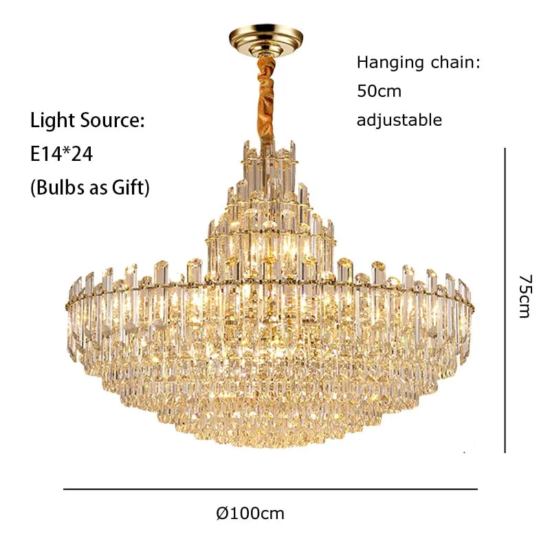 Luxury white Crystal Chandeliers for Living room, Dining room and villa Lighting