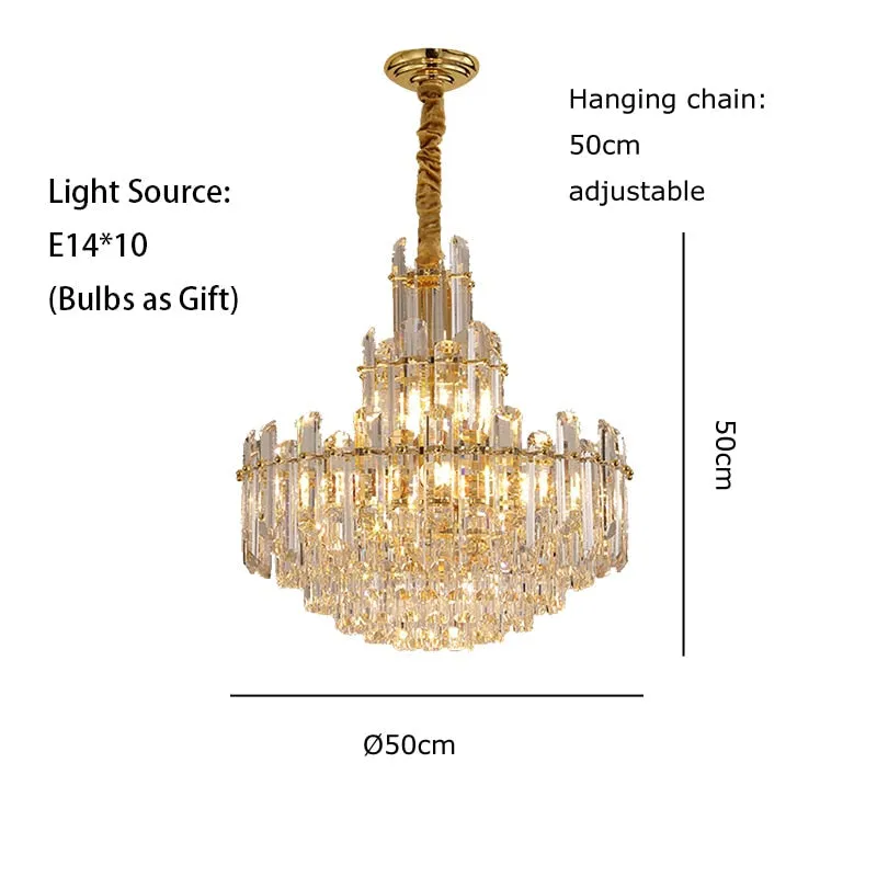 Luxury white Crystal Chandeliers for Living room, Dining room and villa Lighting